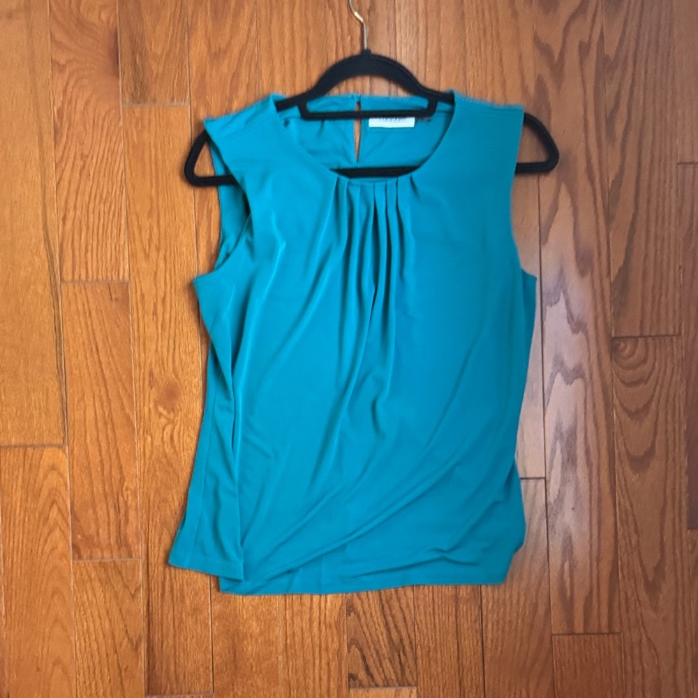 Calvin Klein Teal Sleeveless Blouse Shell size Large